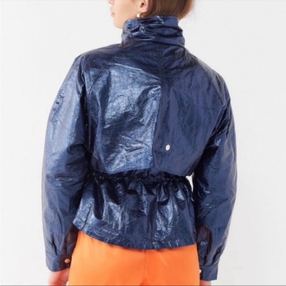 Urban Outfitters Retro Anorak Metallic Dark Blue Jacket - Picture 2 of 11